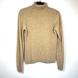 Vintage Marshall Field's 100% Cashmere Turtleneck Sweater Camel Beige S